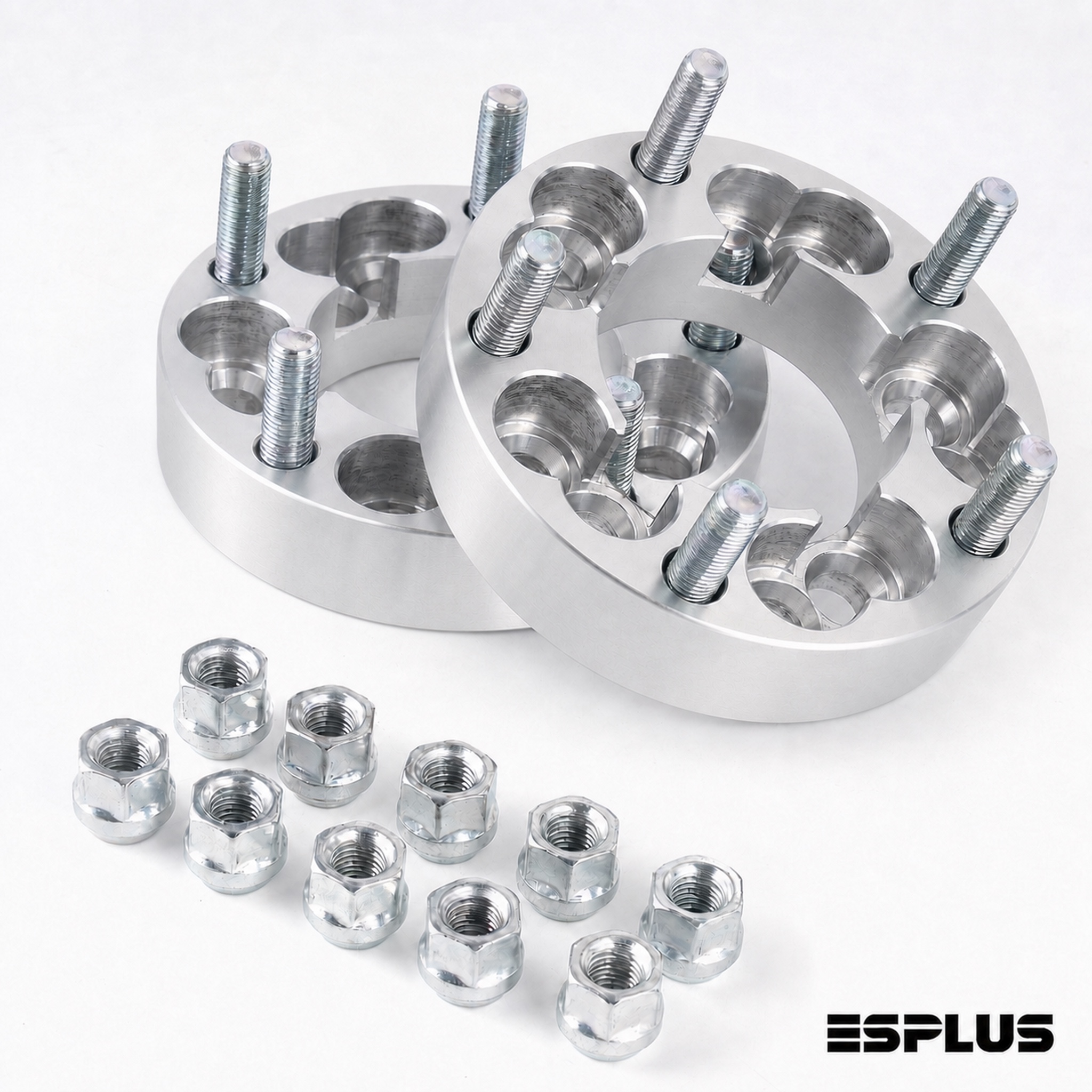 Set of 2 dual-pattern wheel adapters, 5-lug, 25 mm thick