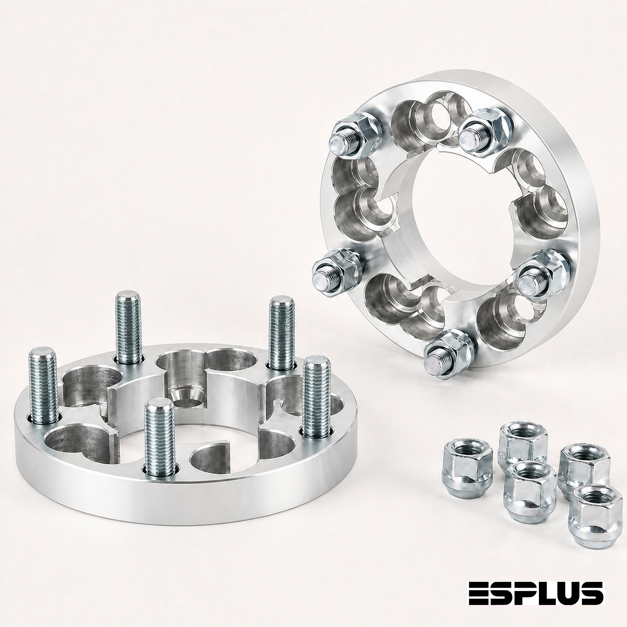 Dual-pattern wheel adapters, 5-lug, 25 mm thick